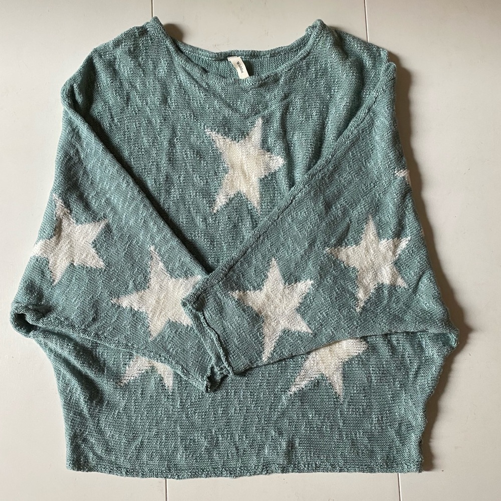 Light green and white star sweater